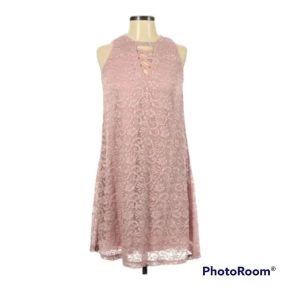 Liberty Love Dresses | Liberty Love Pink Mini Dress Sz Small Boho Lace | Color: Pink | Size: S | Poshterra's Closet